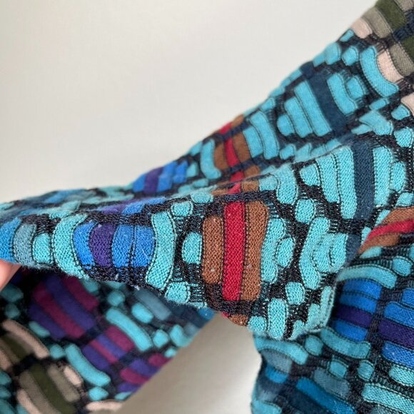 Nic + Zoe Womens Multicolor Knit Draped maximalist Cardigan Jacket Size 2X - Picture 9 of 12